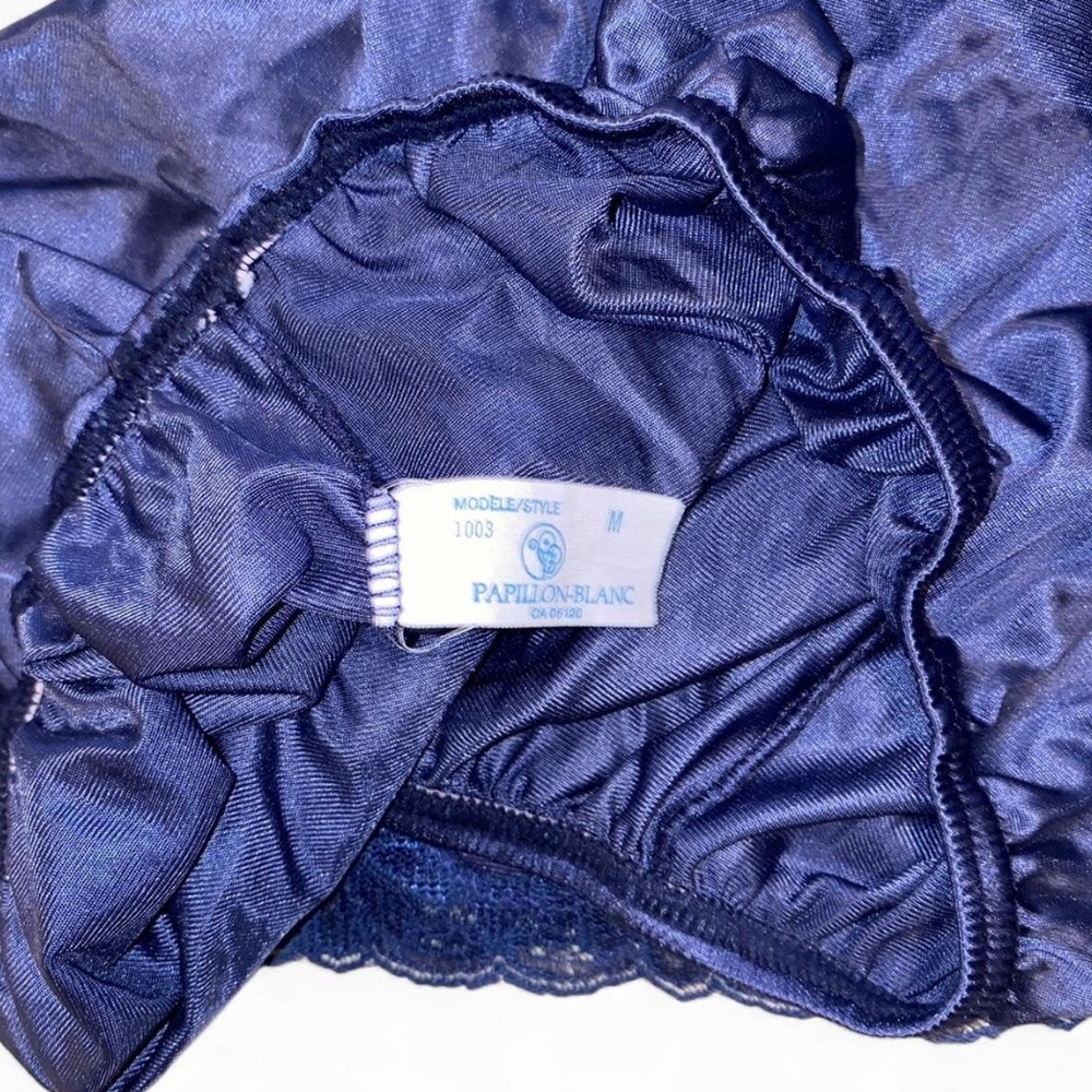 Vintage Midnight Blue Mini Slip Skirt - Picture 3 of 7